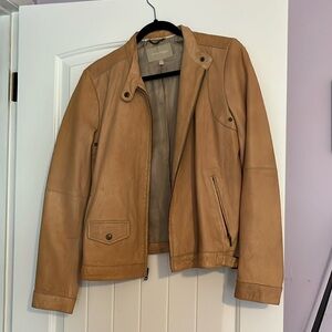 Tan leather jacket